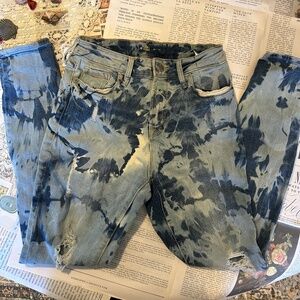 Old Navy distressed tie dye skinny jeans